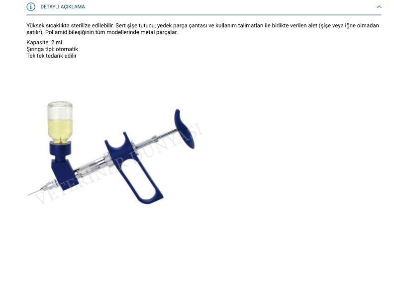 Socorex Otomatik Enjektör Şişe Adaptörlü 2 Ml 187.1.0502